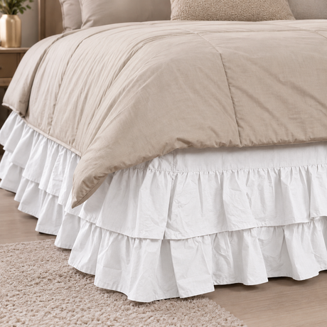 Vestiletto Matrimoniale con Balze Frill 100% Cotone - L'Atelier17