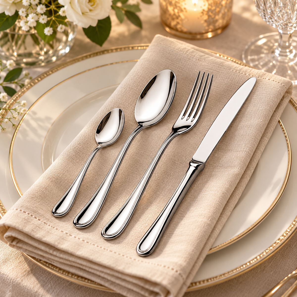 Set 24 Posate Elixir Acciaio Inox 18/10 Lucido in Scatola Vetrina - Domus&Design