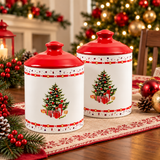 Set 2 Barattoli da Cucina Natalizi Christmas Tree 12Xh18cm - Arca