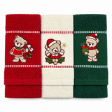 Set 3 Strofinacci Natalizi Etamine Xmas Orsetti 100% Cotone - Vingi