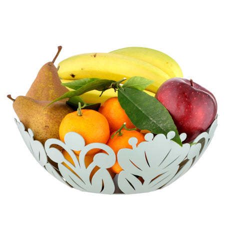 Cestina Portafrutta Ibiscus in Metallo Verde Chiaro 27x27x9 cm - Montemaggi