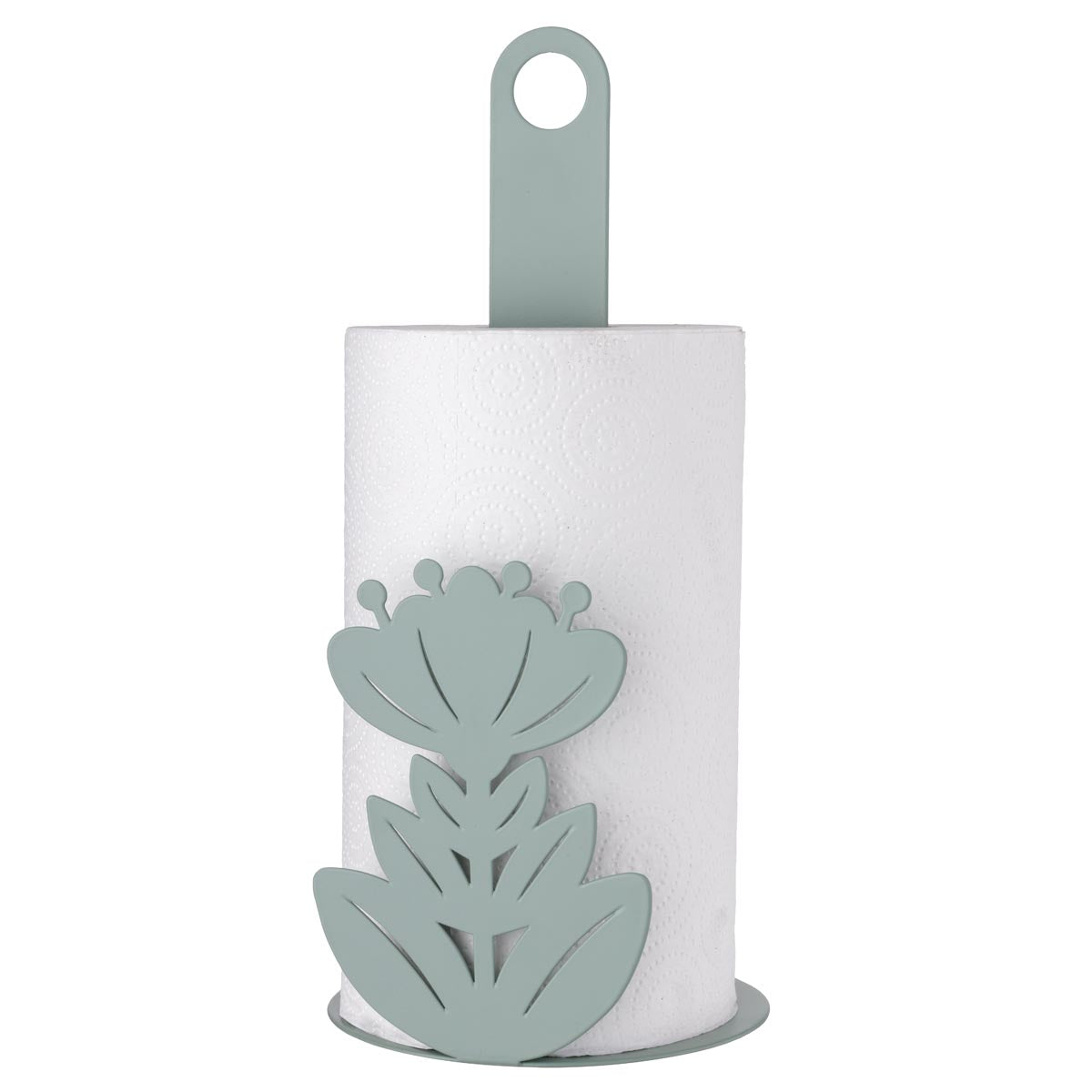 Portarotolo Ibiscus in Metallo Verde Chiaro 15x15x33 cm - Montemaggi