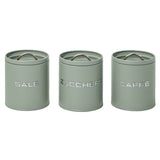 Kitchen Set Barattoli Sale e Zucchero in Metallo Verde Salvia 11x11x11 cm - Montemaggi
