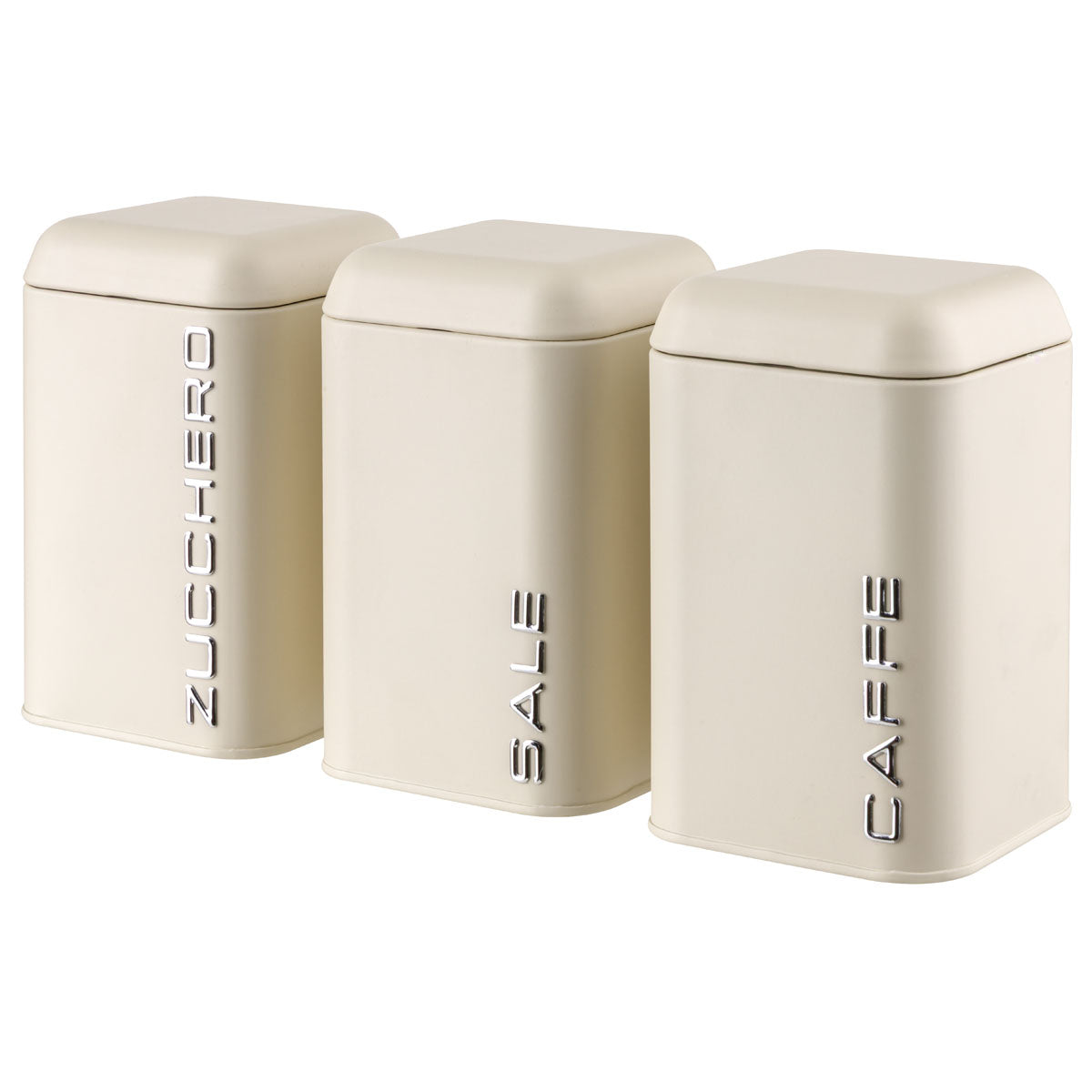 Barattoli Butter Montemaggio Sale Zucchero Caffè Squadrati 10,5x10,5x17 cm Set Cucina