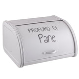 Happy Portapane in Metallo "Profumo di Pane" Perla 30x26x17 cm - Montemaggi