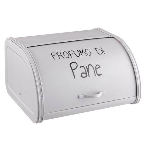 Happy Portapane in Metallo "Profumo di Pane" Perla 30x26x17 cm - Montemaggi