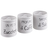 Happy Set Barattoli Sale e Zucchero in Metallo Perla 11x11x11 cm - Montemaggi