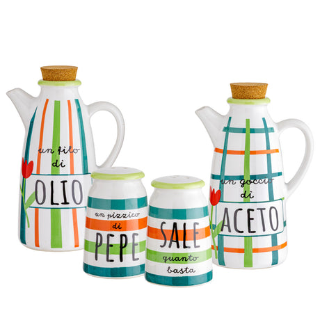 Menage Olio Aceto Sale e Pepe Stoneware Life Style - Montemaggi
