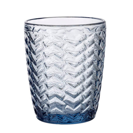 Set 6 Bicchieri/Calici Wave in Vetro Sfaccettato Blu - Montemaggi