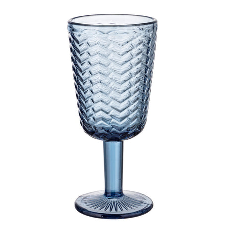 Set 6 Bicchieri/Calici Wave in Vetro Sfaccettato Blu - Montemaggi