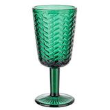 Set 6 Bicchieri/Calici Wave in Vetro Sfaccettato Verde - Montemaggi
