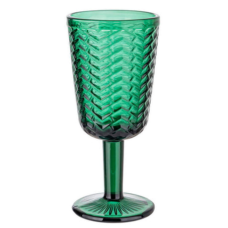 Set 6 Bicchieri/Calici Wave in Vetro Sfaccettato Verde - Montemaggi