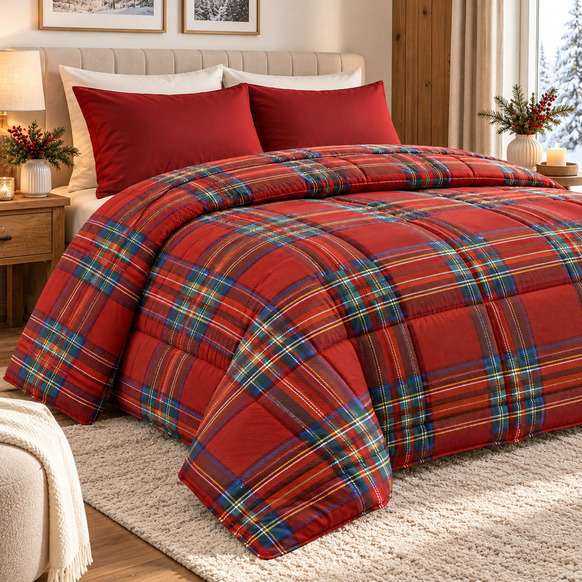 Trapunta Invernale Stampa Digitale Tartan Double Face in Microfibra - Daunex