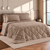 Trapunta Matrimoniale Bormio in Eco Lapin 260x260 cm - Linea oro