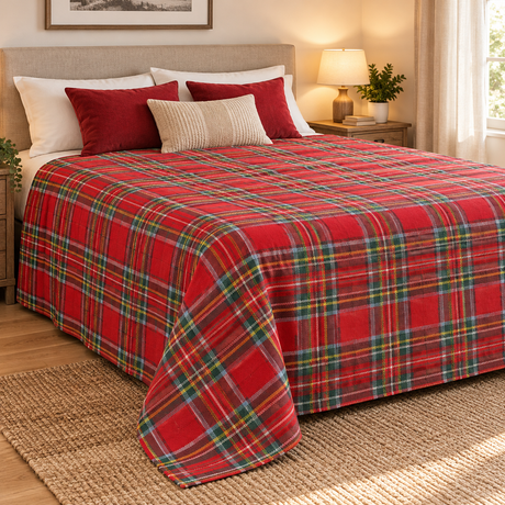 Telo Multiarredo Natalizio Tartan 2 Posti 260x260cm - BA