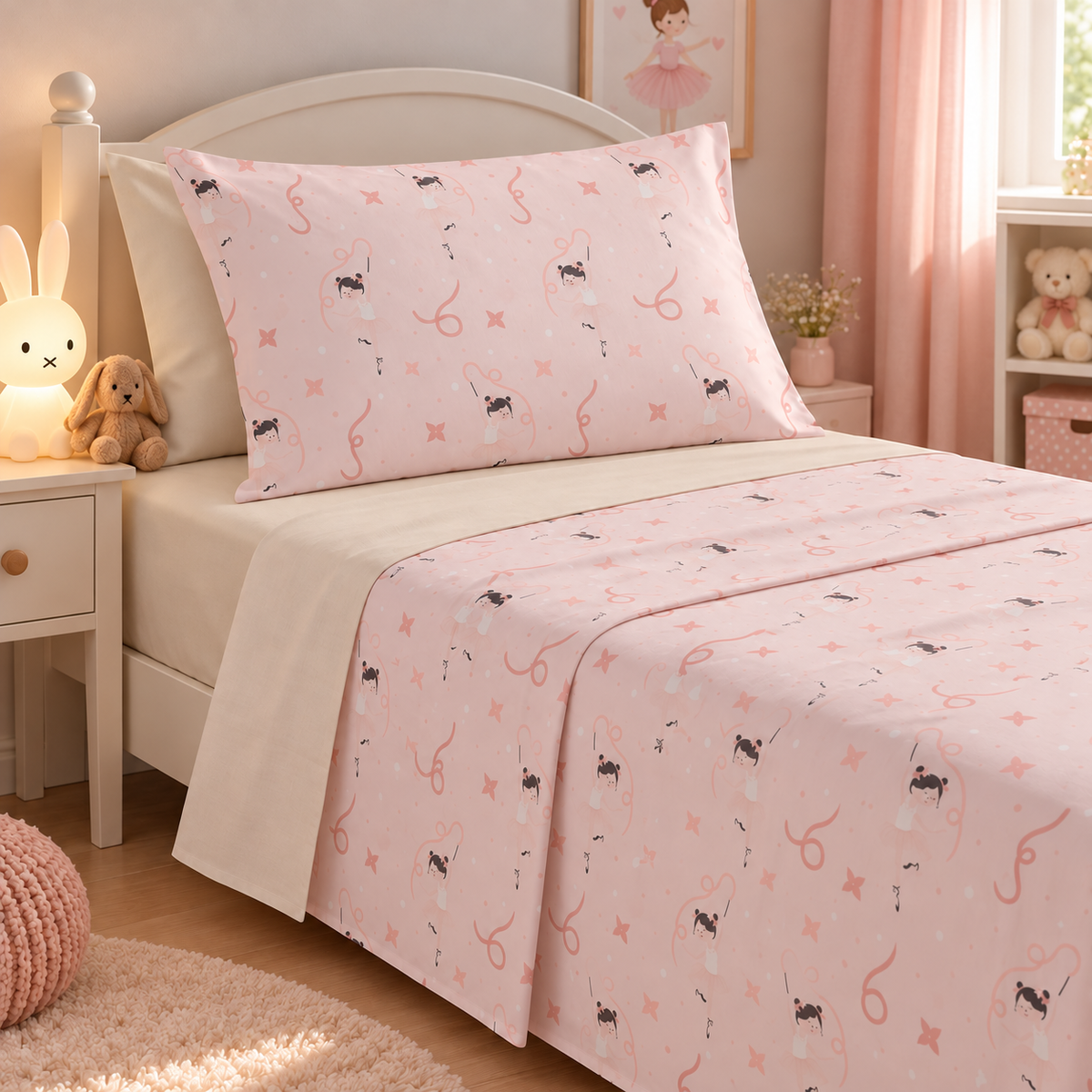 Completo Lenzuola Singolo Ballerina 100% Cotone - Maestri Coronieri