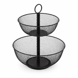 Alzata in Ferro 2 Cestini AD Trend H41 cm – Porta Frutta o Organizer Cucina