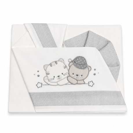 Completo Lenzuola Baby Friends per Carrozzina o Co-sleeping 100% Cotone 3 Pezzi - Bruco Bruco