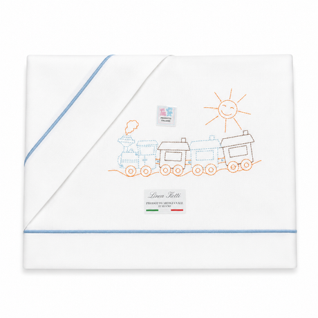 Completo Lenzuola Culla Trenino 100% Cotone - Linea Ketti