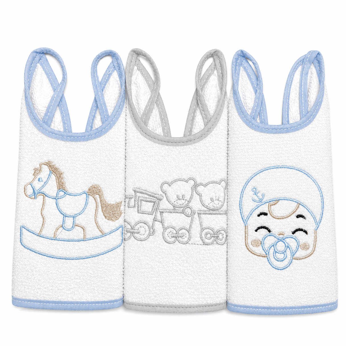 Set 3 Bavaglini Baby Dreams in Spugna -  7 Sons