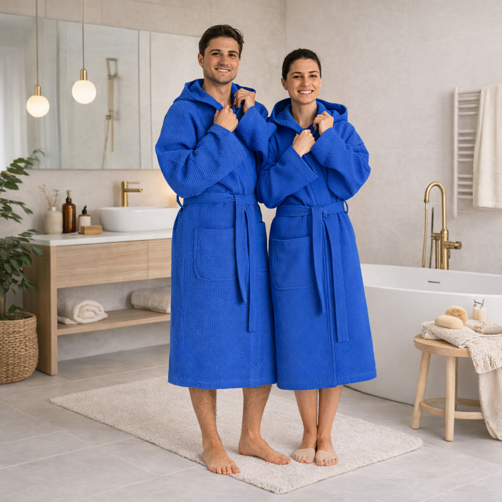 Accappatoio Maia Karì in Cotone Nido d’Ape – Leggero e Assorbente S M L XL XXL – Vari Colori