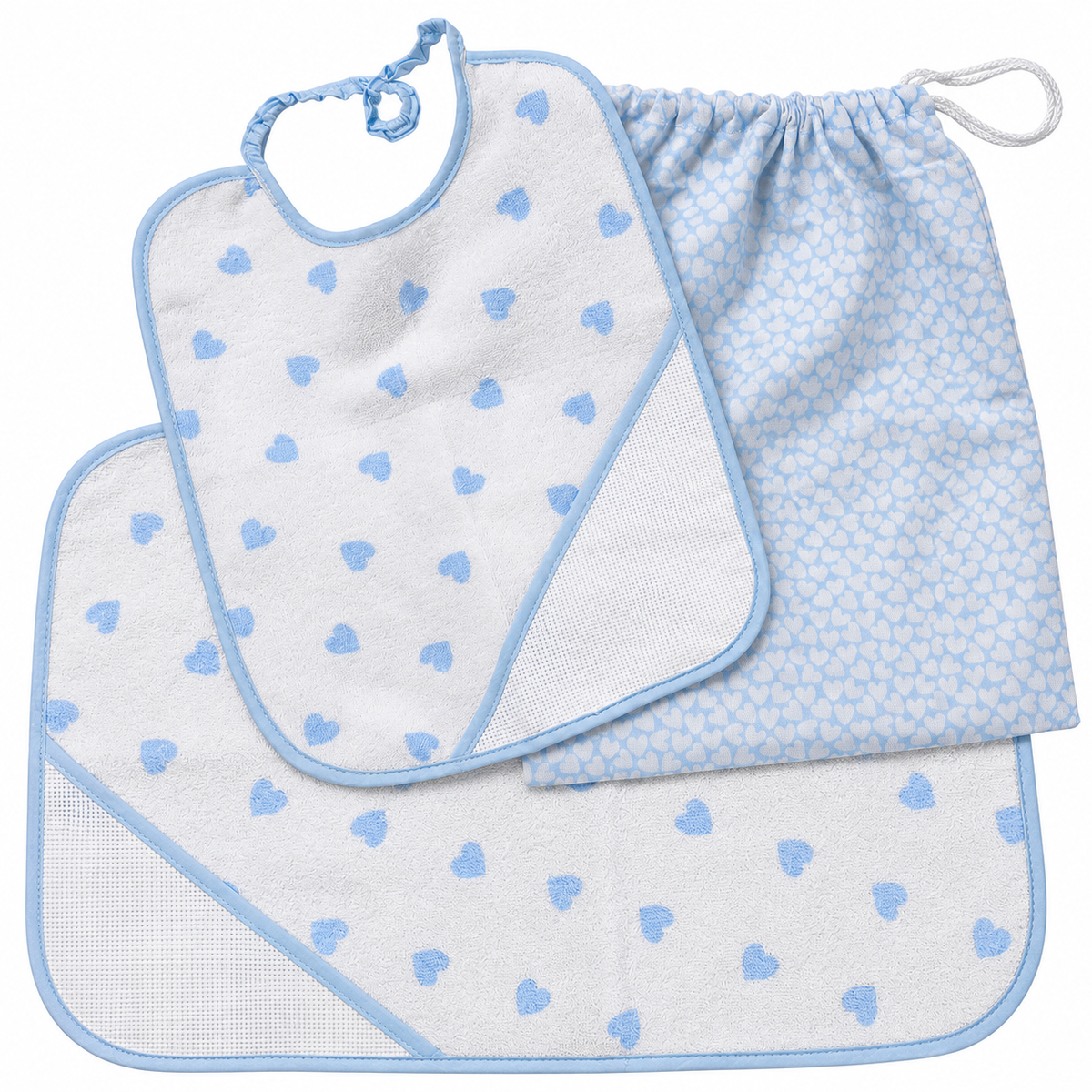 Set Asilo Sacchetto+Bavaglino+Tovaglietta con Inserto Tela Aida art 299/1 - Nancy Baby