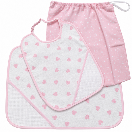 Set Asilo Sacchetto+Bavaglino+Tovaglietta con Inserto Tela Aida art 299/1 - Nancy Baby