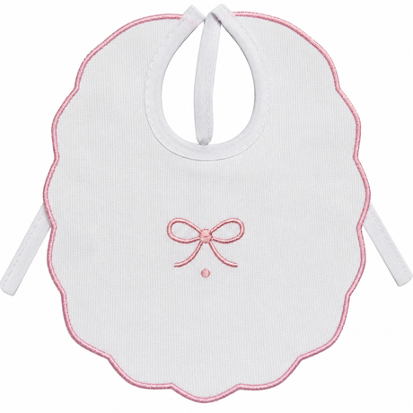Bavetta in Piquet Neonato con Fiocco Ricamato 100% Cotone art. IR235/1 - Irge Baby