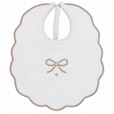 Bavetta in Piquet Neonato con Fiocco Ricamato 100% Cotone art. IR235/1 - Irge Baby