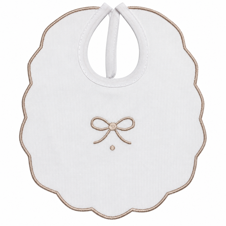 Bavetta in Piquet Neonato con Fiocco Ricamato 100% Cotone art. IR235/1 - Irge Baby