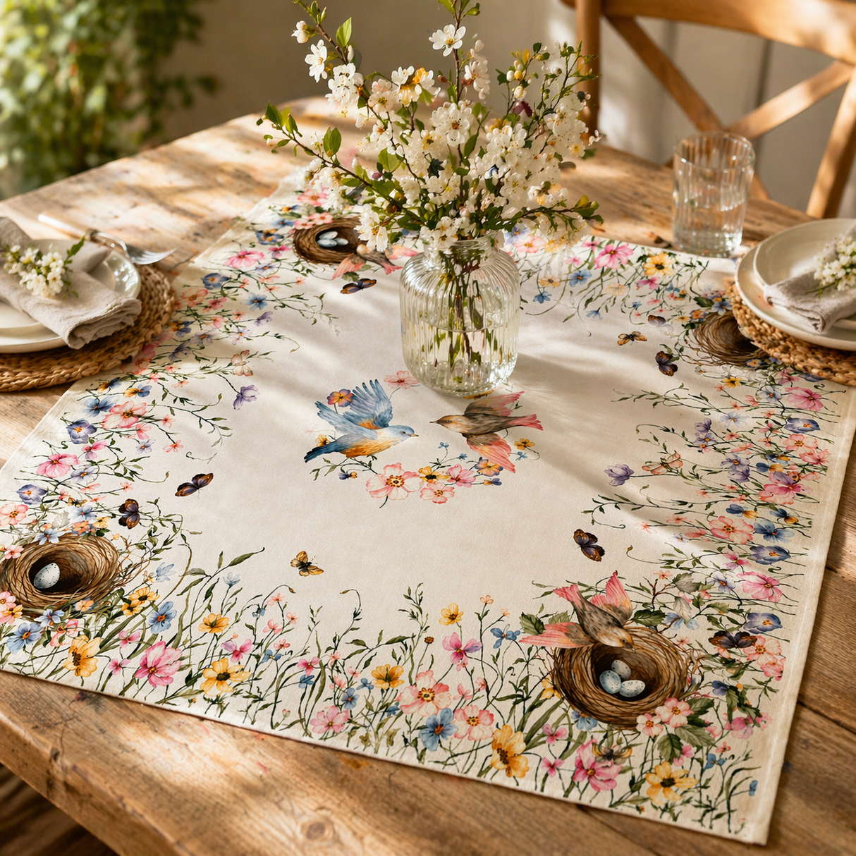 Centrotavola MELODIA DI PASQUA in Cotone 90x90 cm - Petracchi