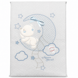 Copertina Culla Ricamata Orsetto Luna 100% Cotone NG252 dis.51 - Nazareno Gabrielli