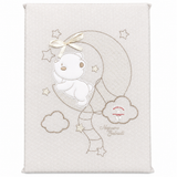 Copertina Culla Ricamata Orsetto Luna 100% Cotone NG252 dis.51 - Nazareno Gabrielli