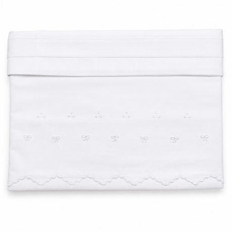 Completo Lenzuola Culla Dolce Fiocco Ricamato a Mano 100% Cotone 3 Pezzi – Elite