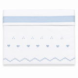 Completo Lenzuola Culla Dolce Fiocco Ricamato a Mano 100% Cotone 3 Pezzi – Elite