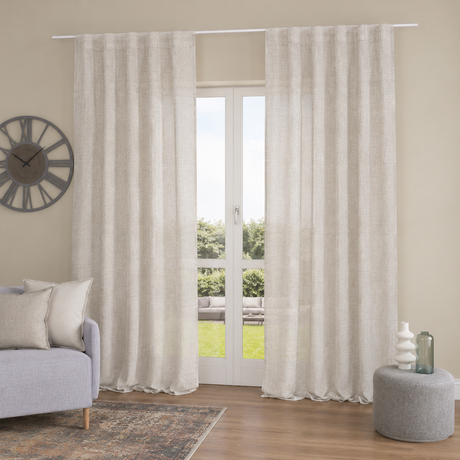 Pannello Tenda con Fascia Copri Bastone Felipa Maè 145x290 cm - Via Roma 60
