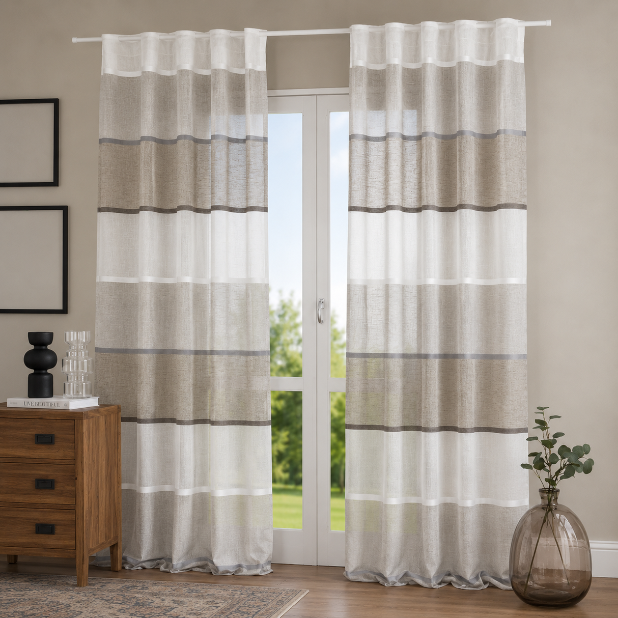 Pannello Tenda con Fascia Copri Bastone Josephine Maè 145x290 cm - Via Roma 60