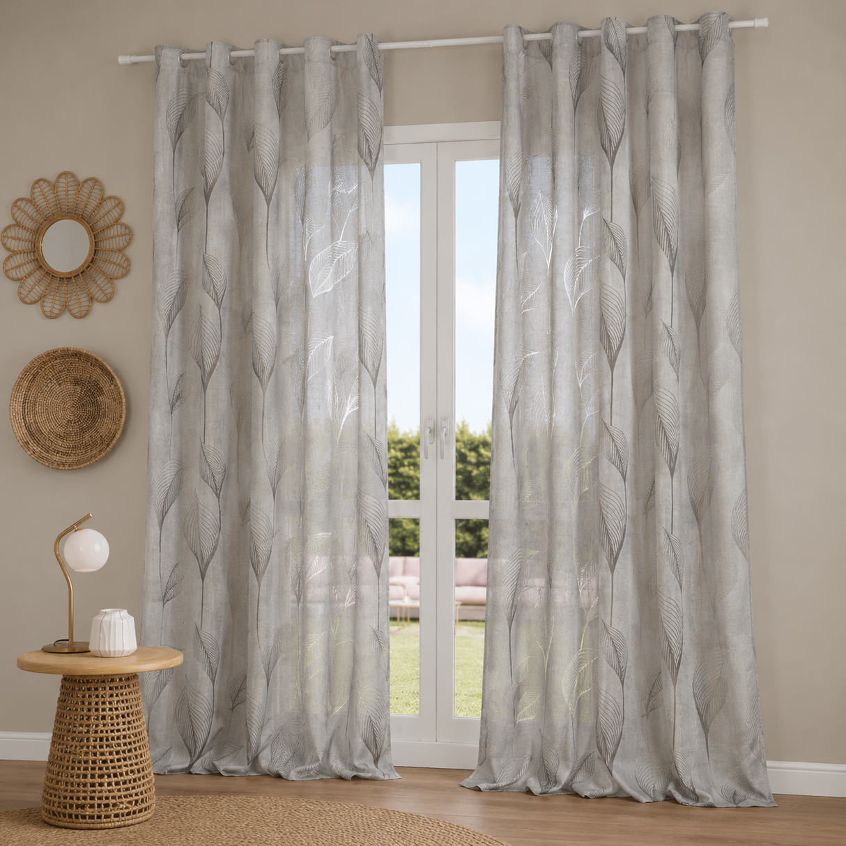 Pannello Tenda con Fascia Copri Bastone Moringa Maè 145x290 cm - Via Roma 60