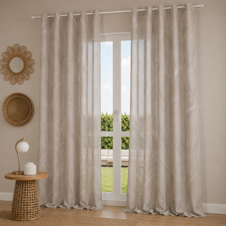 Pannello Tenda con Fascia Copri Bastone Moringa Maè 145x290 cm - Via Roma 60