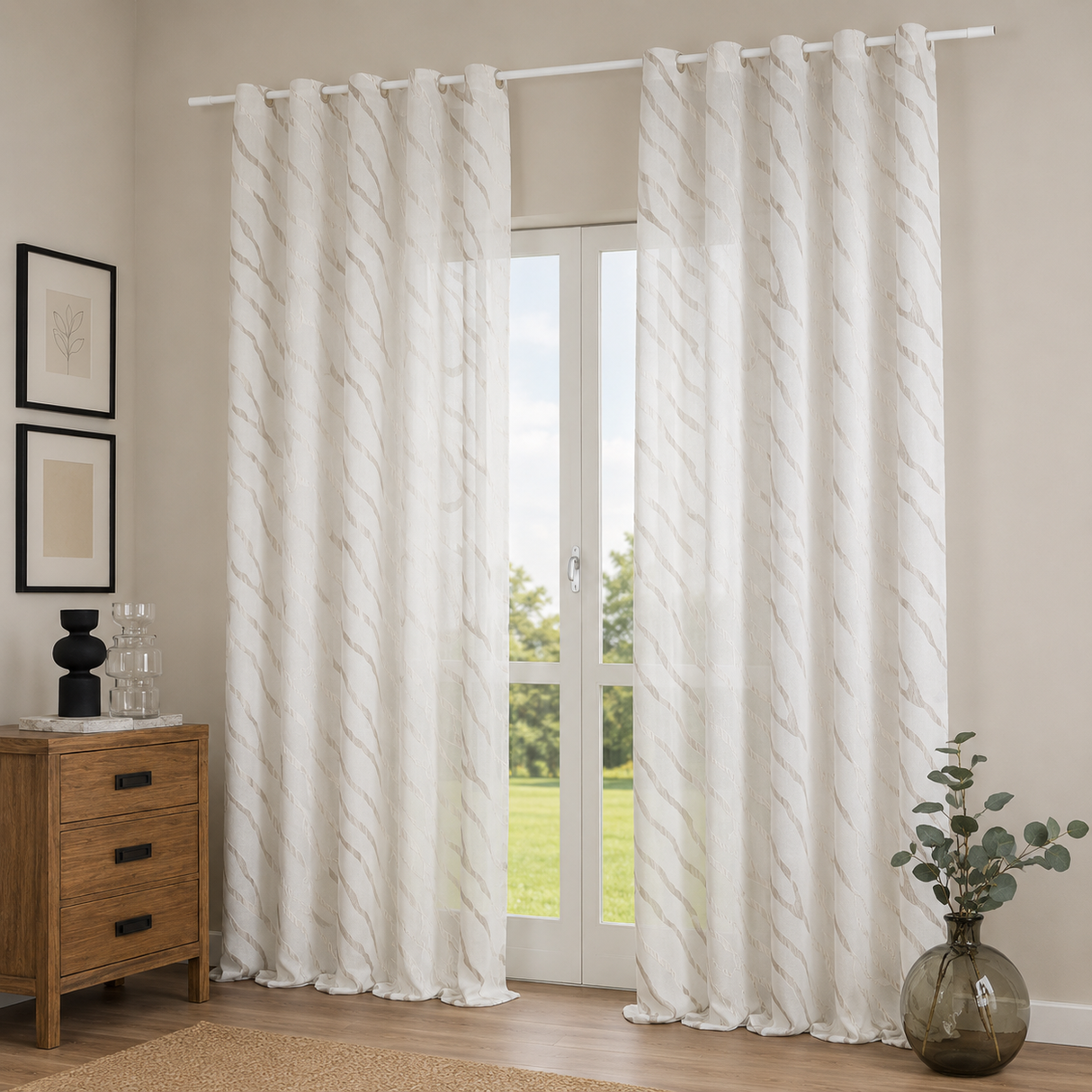 Pannello Tenda con Fascia Copri Bastone Selina Maè 145x290 cm - Via Roma 60