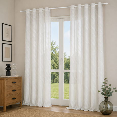 Pannello Tenda con Fascia Copri Bastone Selina Maè 145x290 cm - Via Roma 60