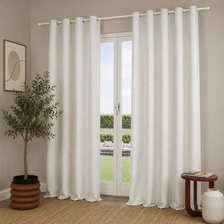 Pannello Tenda con Fascia Copri Bastone Almas Maè 145x290 cm - Via Roma 60