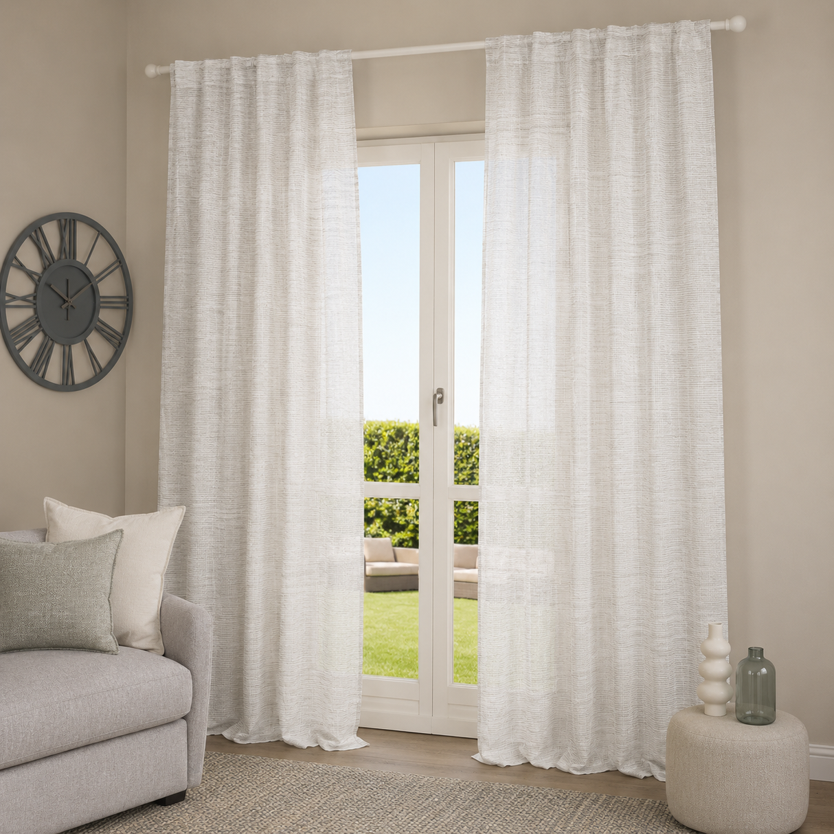 Pannello Tenda con Fascia Copri Bastone Porzia Maè 145x290 cm - Via Roma 60