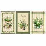 Tris Strofinacci da Cucina Spezie 50x70cm - Linea Oro