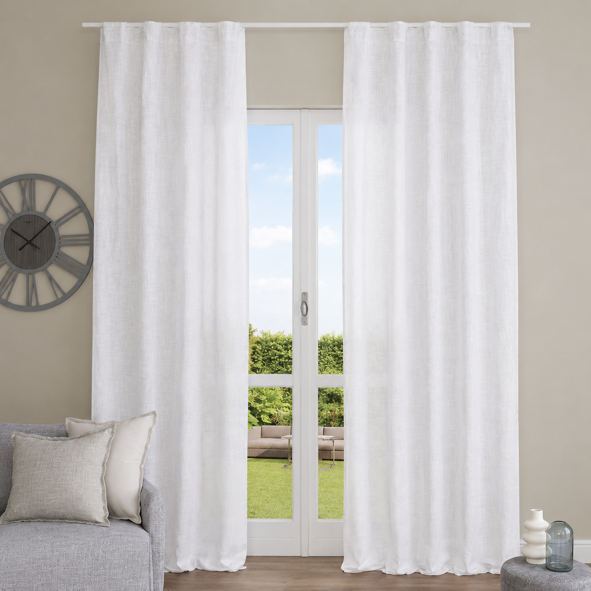Pannello Tenda con Fascia Copri Bastone Malta Maè 145x290 cm - Via Roma 60