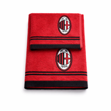 Set Asciugamani 1+1 AC Milan Ufficiale 100% Cotone – 100x60 + 60x40 Rosso
