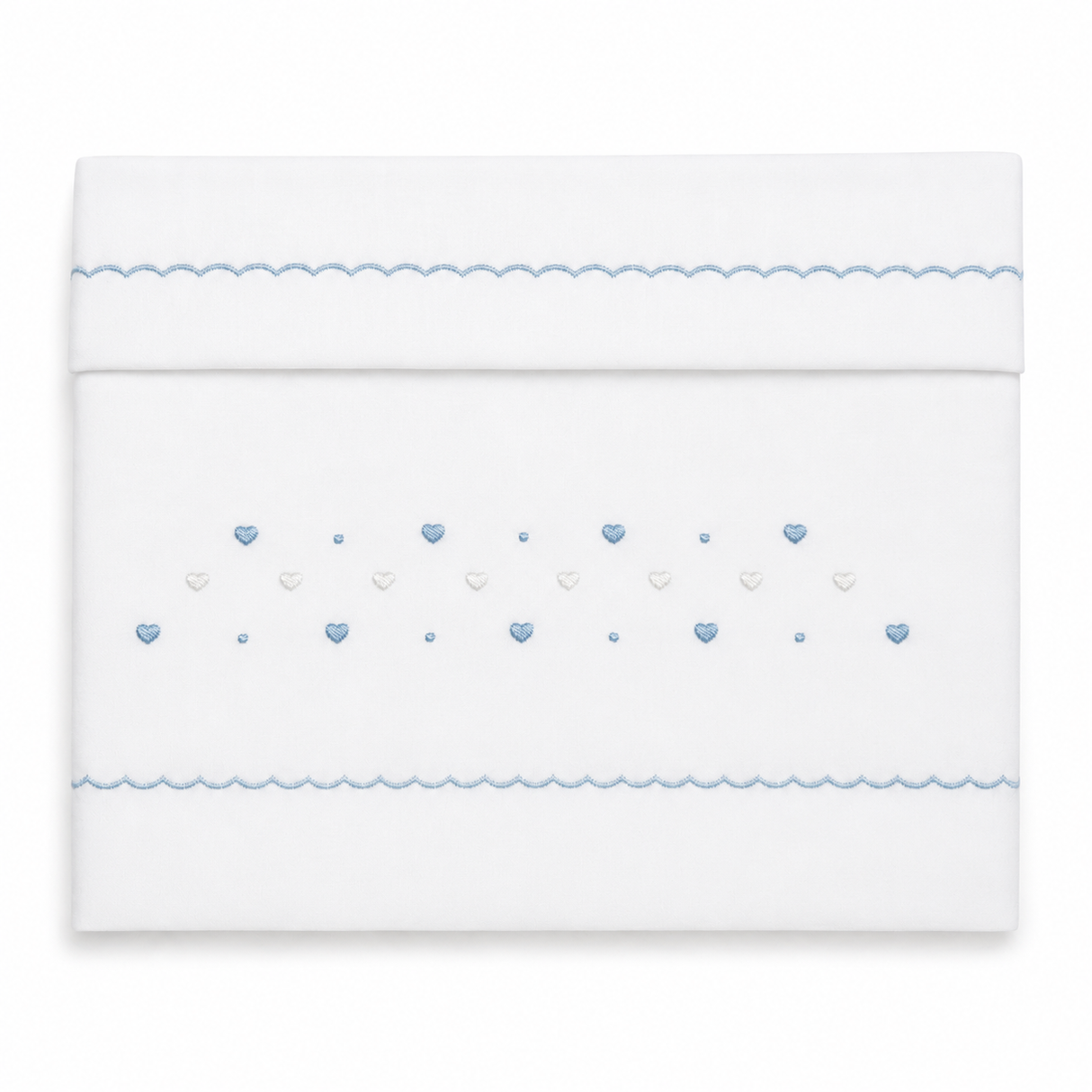 Completo Lenzuola Culla Cuoricini Ricamato a Mano 100% Cotone 3 Pezzi – Elite
