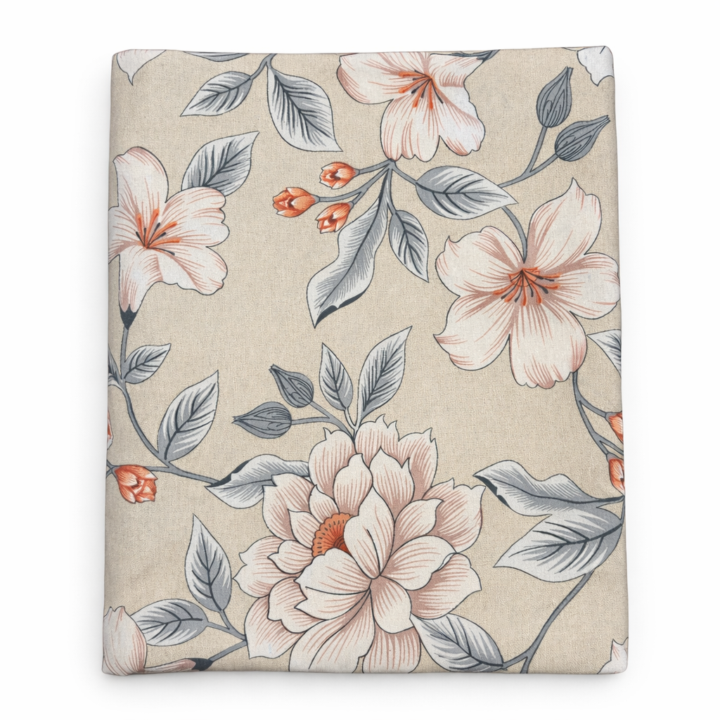 Telo Arredo Copritutto Flower 2 Posti 260x260 in Cotone - Il Filo