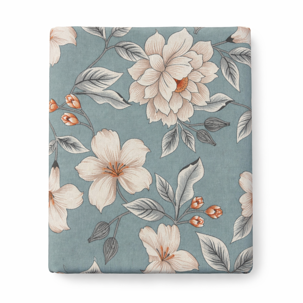 Telo Arredo Copritutto Flower 2 Posti 260x260 in Cotone - Il Filo