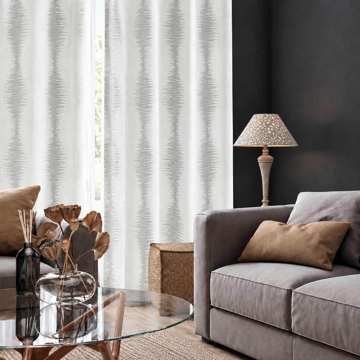 Pannello Tenda Ricamato Lagos con Borchie e Finitura con Piombo 140x280cm - Linea Oro